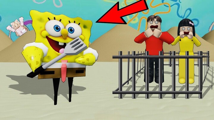 Yuta, Mio Dan Baby Celine Kabur Dari Penjara Spongebob  ROBLOX