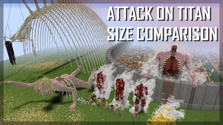 Attack on Titan size comparison 2021 (Final Chapter): ALL TITANS IN MINECRAFT 1:1