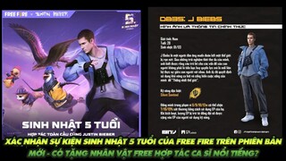 Free Fire| Xác nhận sự kiện sinh nhật 5 tuổi của trên phiên bản mới  - Có tặng nhân vật Free không?