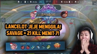 LANCELOT SAVAGE 21 KILL MENIT 7 ! AGRESIF BANGET GILA - Mobile Legends