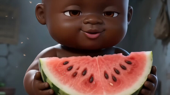 The Watermelon Showdown Between Little Penguin and Little Black