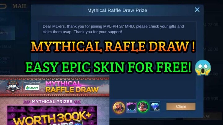Mythical Raffle Draw ! Get FREE COLLECTOR SKINS! And DIAMONDS 💎
