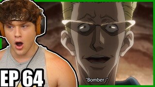 THE BOMBER REVEALED! || HIS NEN IS OP! || Hunter x Hunter REACTION: Episode 64