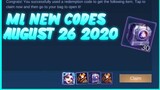 ML New Codes/August 26 2020