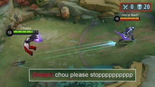 GLOBAL CHOU TARGET LOCK NEW HERO NOLAN (ENEMY CRY) 🤣