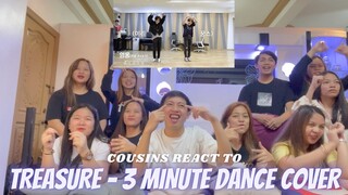 COUSINS REACT TO TREASURE - 3 MINUTE DANCE COVER EDITION 3분 트레저 👯‍♂️ 댄스커버 편