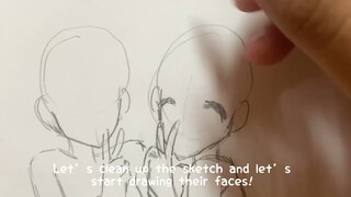 How to draw: Anime Girl Bestfriends Poses | drawing tutorials for beginners | step by step