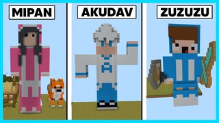 MIPAN & ZUZUZU Membuat Patung Minecraft Mereka Sendiri! PALING BESAR DI DUNIA - Minecraft Survival