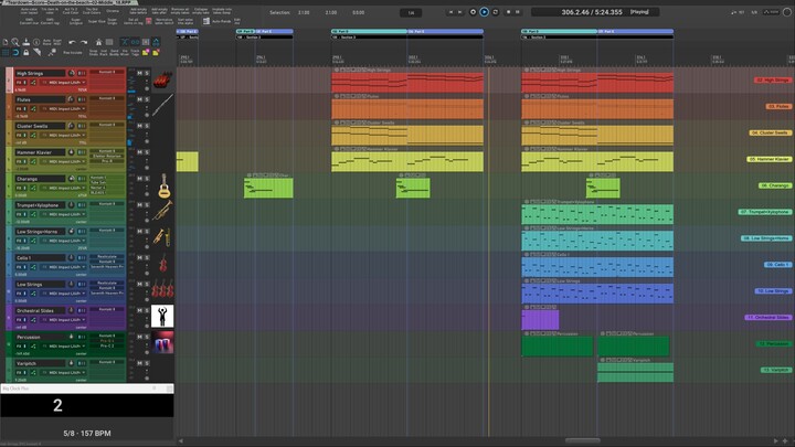 Teardown 2 (Middle) of Cue 28 - "Death on the Beach" (Score of aborted film) [TURN ON CAPTIONS!]