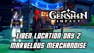 Genshin Impact - Liben Location & Task Day 2 (Marvelous Merchandise Quest)