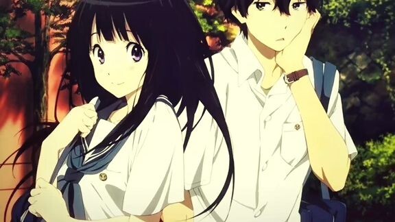 chitanda with oreki 💜💚^^