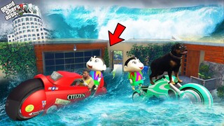 GTA 5 : Franklin Finally Survived & Find Shinchan In Tsunami In GTA 5 ! (GTA 5 Mods)