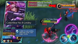 HOW TO DEAL AGAINST BRODY? (TOP GLOBAL LESLEY VS TRASHTALKER BRODY) - MLBB