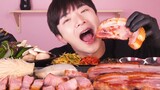MUKBANG | 통삼겹살 쌈 싸먹기 먹방 👍 Excellent! Pork belly(Samgyeopsal) Grilled 후니 ASMR Eatingshow Hoony