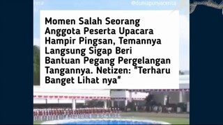 Momen Salah Seorang Anggota Peserta Upacara Hampir Pingsan, Temannya Langsung Sigap Beri Bantuan Peg