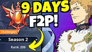 F2P TOP 500 IN 9 DAYS - NEW ACCOUNT!!! [Black Clover Mobile]