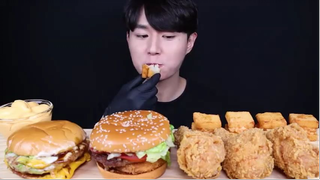 mukbang bánh humbuger, đùi gà chiên #amthuc #monngon