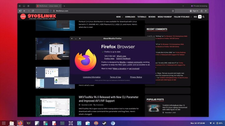 Firefox 145 Is Now Available for Download, Drops 32-Bit Support on Linux