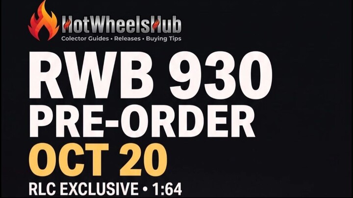 风冷保时捷宽体传奇！Hot Wheels RLC RWB Porsche 930 即将预售