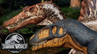2 Scientifically Accurate Carcharodontosaurus & 2 More Accurate Spinosaurus Breakout & Fight! JWE 4K