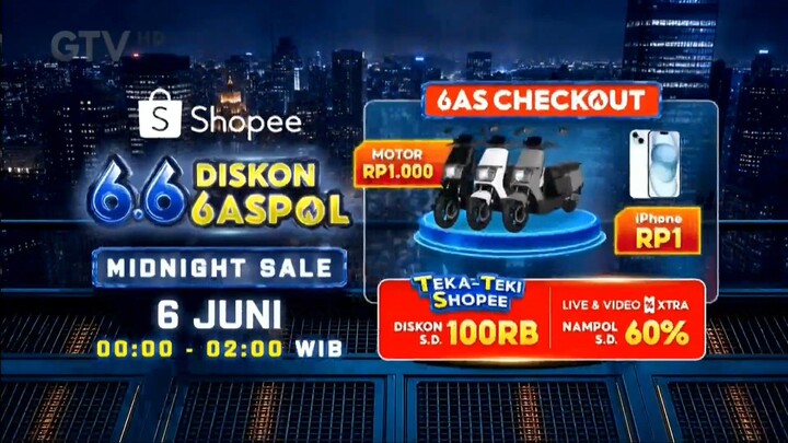 GTV HD (Indonesia) Commercial Break during SHOPEE CUP 2026-27 - 2026/06/05 10:22-10:50 WIB