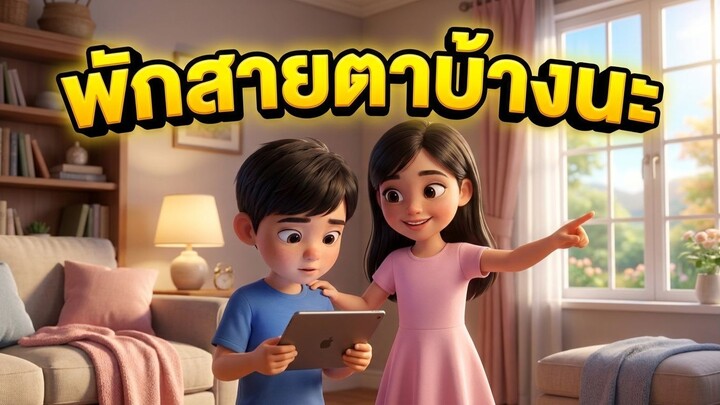 "จ้องจอนานเกินไป ระวังสายตาเสียนะเด็กๆ!" 📱👀