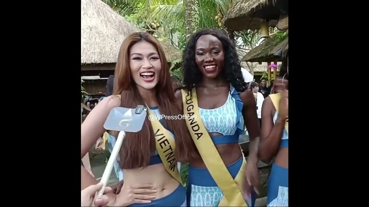 Hoa Hậu Thiên Ân trả lời phỏng vấn sau khi thi Sportwear Miss Grand International 2022