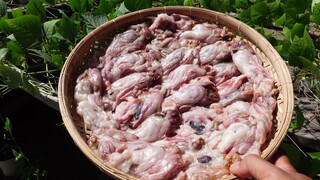 Lòng cá lóc nướng muối ớt. Nước mắm chanh dây - Bin Đen Miền Tây # 216