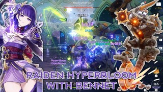 RAIDEN SHOGUN HYPERBLOOM TEAM WITH BENNET!!! - Genshin Impact