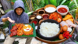 Cooking Chicken Kebab, Spicy Kimchi Fried Rice Eating So Spicy