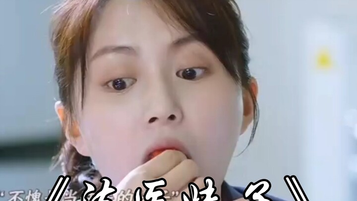 No wonder she’s a female cop who studied forensic science—nothing can get in the way of her appetite