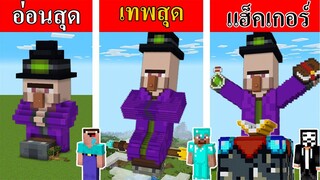 Minecraft อ่อนสุด ปะทะ เทพสุด ปะทะ Hacker การต่อสู้กับแม่มด! การ์ตูนมายคราฟ พากย์ไทย