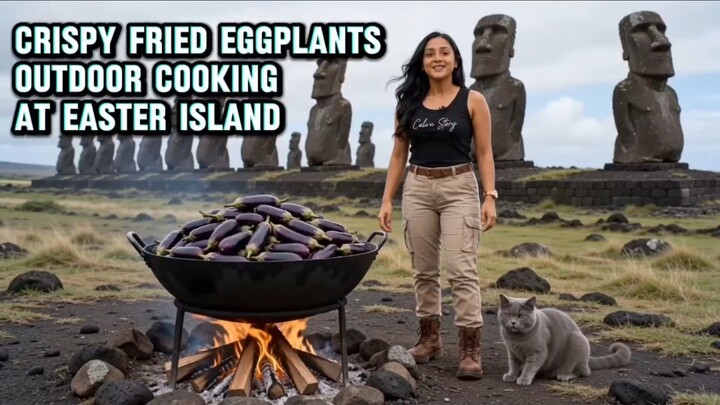 Frying Hundreds of Eggplants in a Giant Wok at Easter Island - Amazing