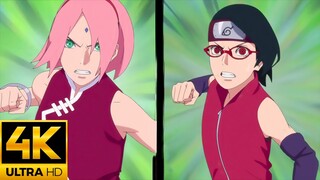 Sarada VS Sakura 4K 60 FPS | Sarada Uchiha VS Sakura Haruno 4K 60 FPS | Sarada Fights Sakura 4K