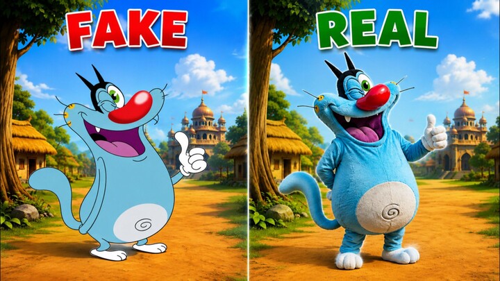 FAKE VS REAL CARTOON  CHARACTER🤯