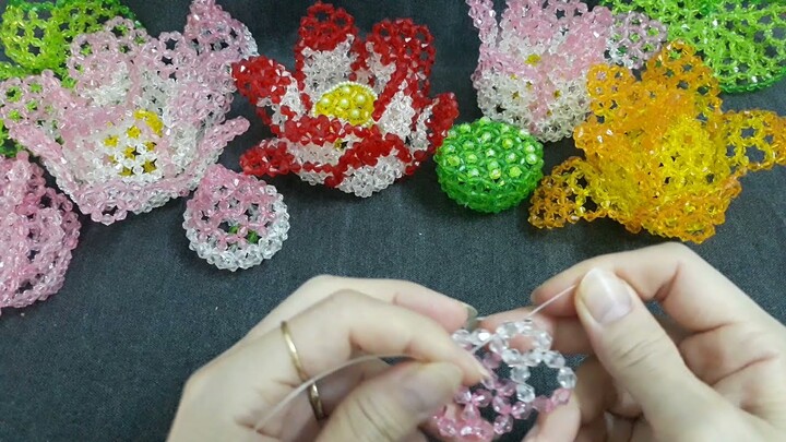 Making Lotus from Beads 1/8# ビーズからハスを作る#Изготовление лотоса из бисера# Kết bông hoa Sen từ hạt cườm