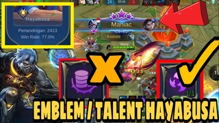 User Hayabusa Merapat ! Talent / Emblem Hayabusa Auto Maniac ! Stenly Hayabusa Gameplay !