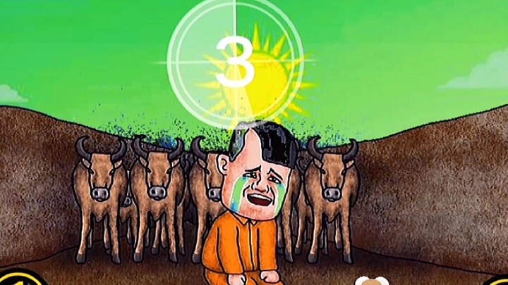 Reasoning animation: how can Brother Crying and his cow walk safer