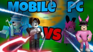 Zepyxl and  Txcles Vs BlueRB and BromoMobro. PC VS MOBILE!! Tower Of Hell Roblox Race