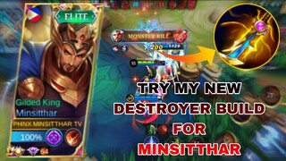 NEW MINSITTHAR DESTROYER BUILD 2022 (INSANE MATCH)...MLBB🔥