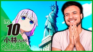 🐉 ¡KANNA EN NEW YORK! | KOBAYASHI-SAN CHI NO MAID DRAGON S 10 | REACCIÓN