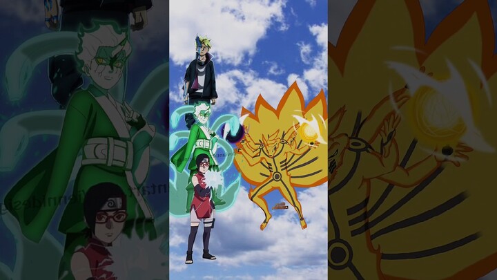 who is strongest/boruto, mitsuki, sarada vs kurama #anime #naruto #boruto #anime #viral #shorts