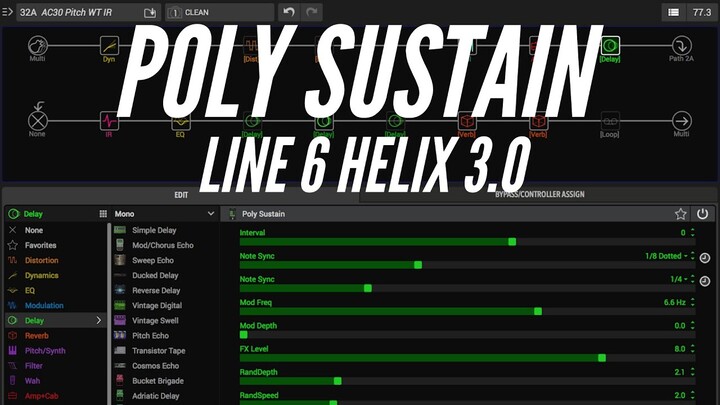 Trying Out the Poly Sustain Effect (Line 6 Helix 3.0)