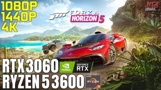 Forza Horizon 5 | Ryzen 5 3600 + RTX 3060 | 1080p, 1440p, 4K benchmarks!