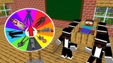 Monster School : HORROR WHEEL SPIN FUNNY CHALLENGE - Minecraft Animation