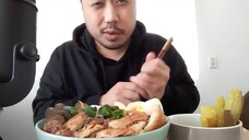 ASMR eating sounds Chicken Ramen & Pickles