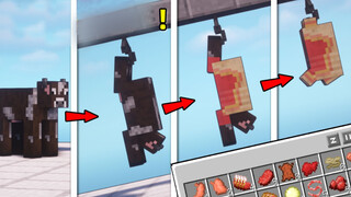 [เกม] Minecraft:เปิดโรงงานแปรรูปเนื้อวัวในmc? ทั้งหมู่บ้านก็กินไม่หมด