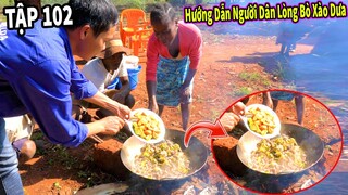 Hướng Dẫn Người Dân Làm Món Lòng Bò Xào Dưa Siêu Ngon || Nhận CameraMan Mới Có Hoàn Cảnh Khó Khăn