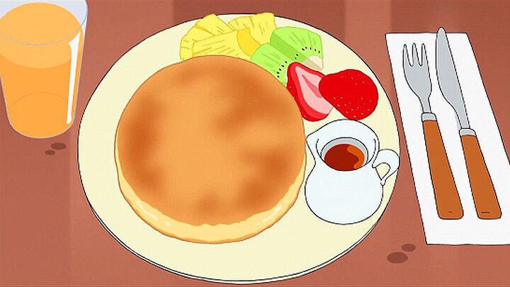 The sweet cream paired with fresh fruit makes the pancakes taste even fresher.