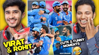 VIRAT KOHLI AND ROHIT SHARMA FUNNY & CUTEST MOMENTS REACTION😂❤️ | V2FUNREACTS